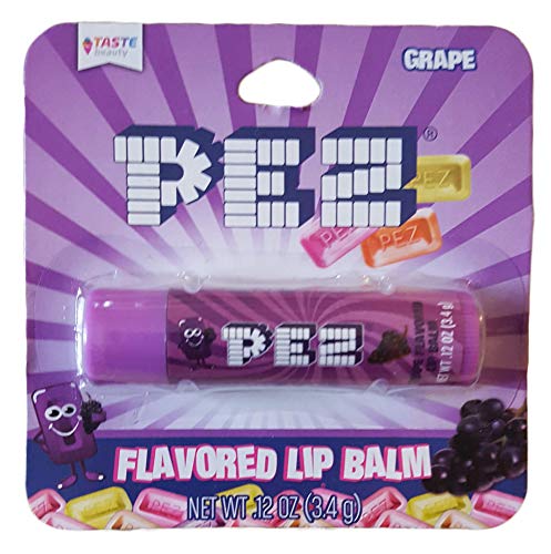 PEZ Grape Flavored Lip Balm .12 oz - Moisturizing Lip Care for Kids & Adults - Perfect for School, Travel & Daily Hydration