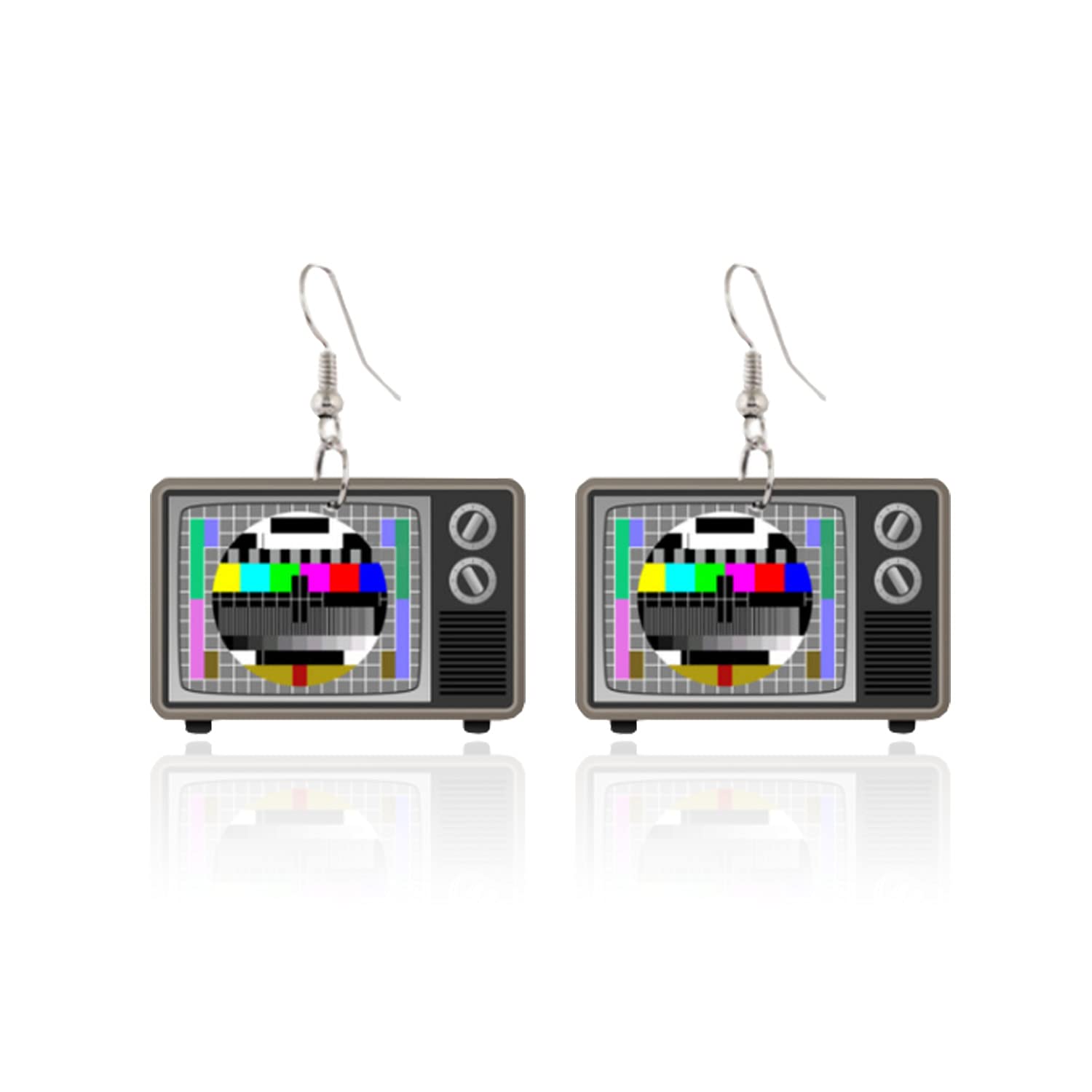 Vintage TV Drop Dangle Earrings - Creative Acrylic Statement Earrings for Women & Teens | Unique Novelty Jewelry Gift for Birthday, Party & Casual Wear