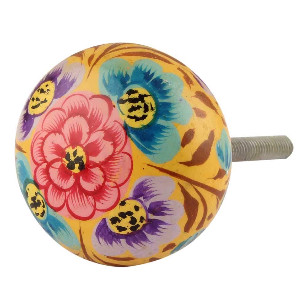 Boho Wooden Cabinet Knobs - 20pcs Blue Red Dresser Pulls for Kitchen & Drawer