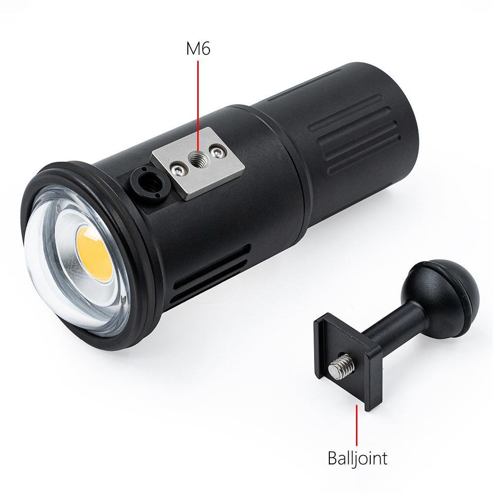 DiveVolk SL50 Professional Underwater Video Light for Scuba Diving, Snorkeling & Marine Photography - 5000 Lumens Waterproof LED Light with Adjustable Brightness