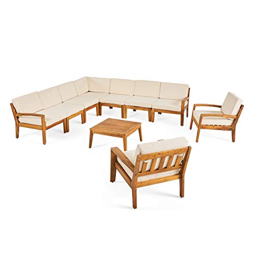 Teak Finish + Beige