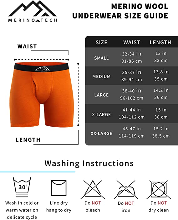 Premium Men's Merino Wool Boxer Briefs - 2 Pack (170 Heathered Grey) | Ultra Soft & Breathable Underwear for Travel, Hiking & Everyday Comfort