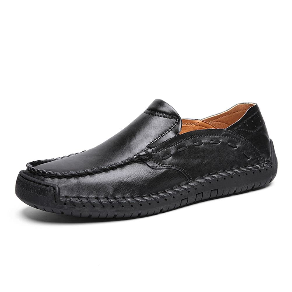 ASWILL Genuine Leather Men's Slip-On Driving Loafers - Handmade Casual Boat Shoes for Walking & Comfort - Perfect for Work, Travel and Everyday Wear