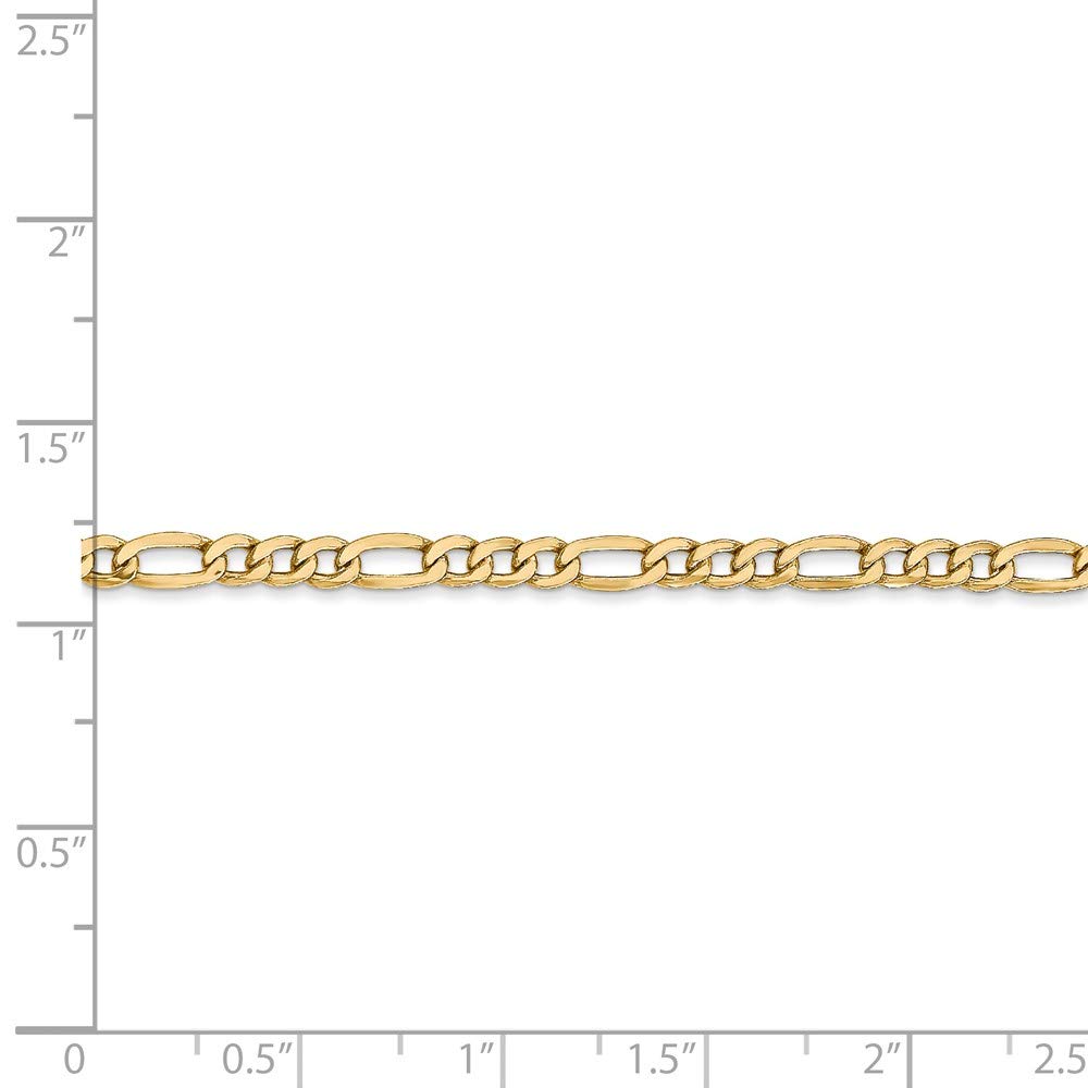 14K Yellow Gold Figaro Chain Necklace Bracelet Style 3.5mm - Perfect for Gifts, Layering & Everyday Elegance