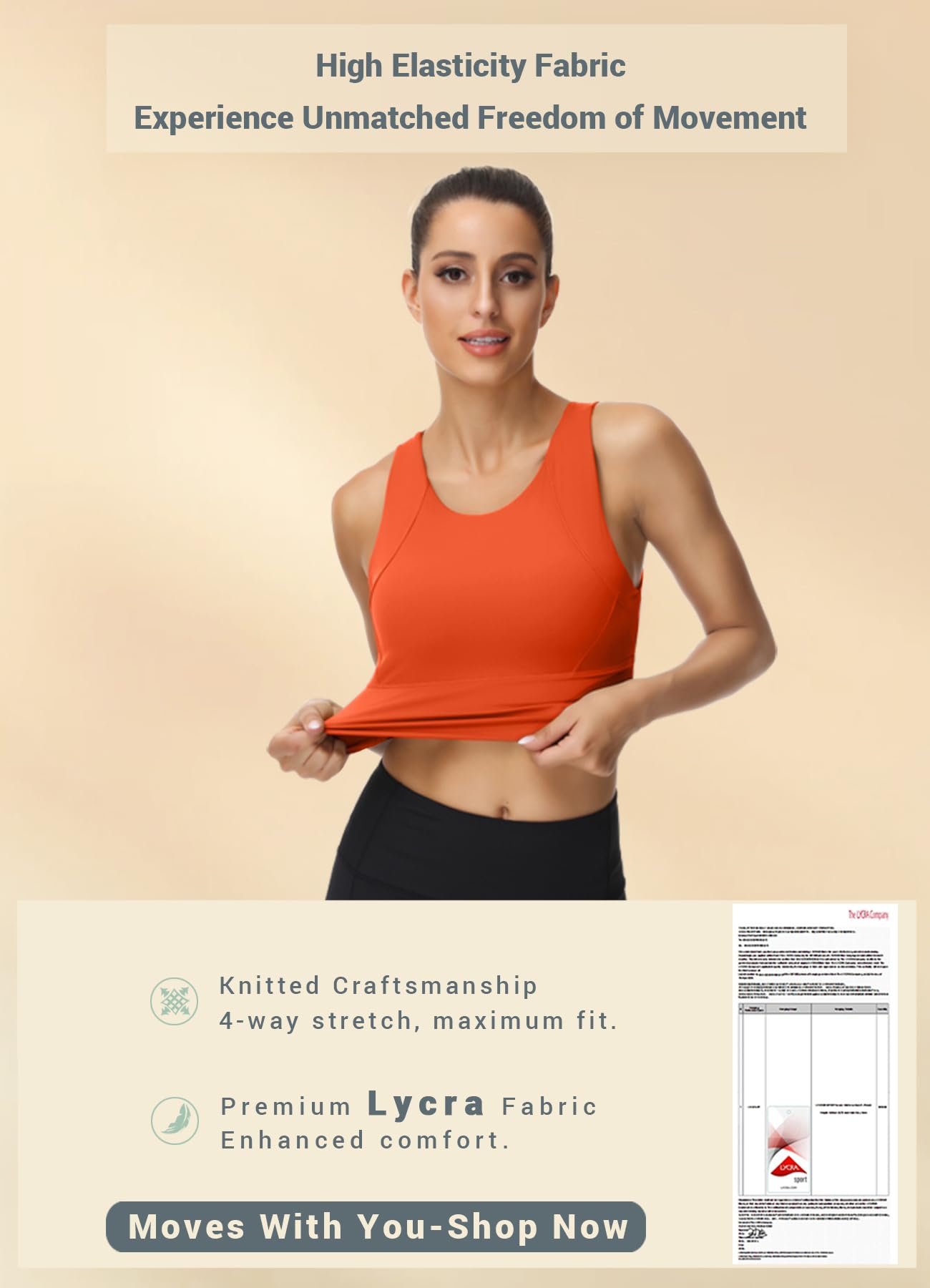 High Neck Sports Bra for Women - Longline Full Coverage Medium Impact Workout Bra with Padded Support - Yoga, Gym & Running Activewear