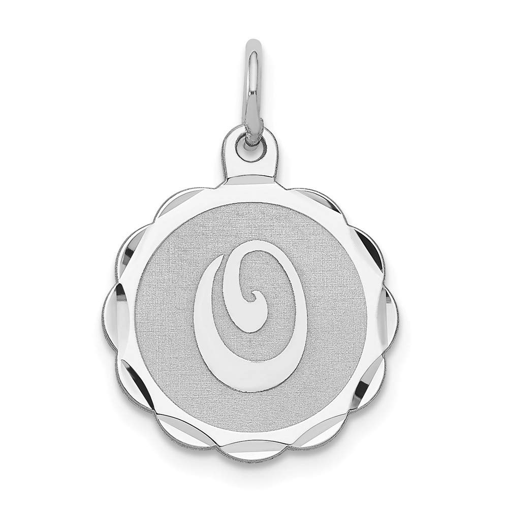 Roy Rose Jewelry Sterling Silver Brocaded Initial Letter 'O' Charm - Personalized Gift for Women, Engraved Monogram Necklace Pendant - Perfect for Birthdays, Anniversaries & Special Occasions