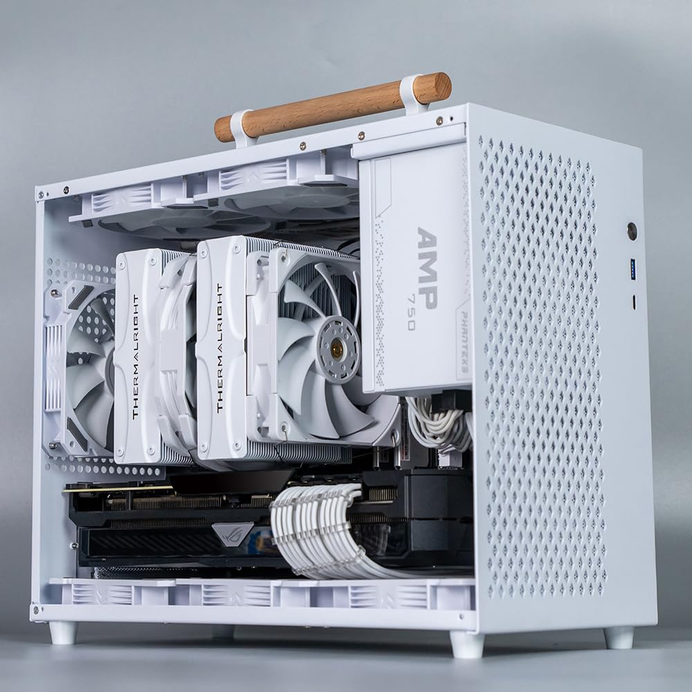 KOCAN Portable Computer Case - Cold Rolled Steel Shell PC Gaming Case for Desktop, Supports 360mm Graphics Card, ITX/MATX/ATX Motherboards & Power Supply | Perfect for Gaming Rigs, Home Office & Compact Workspaces