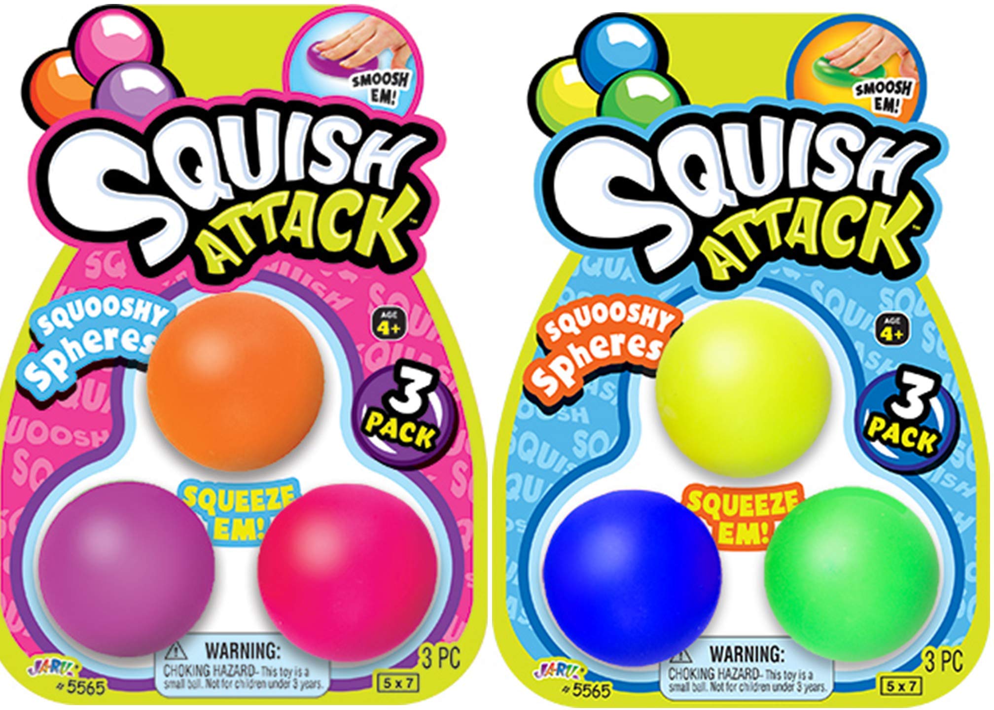 JA-RU Squishy Dough Balls Fidget Toy (2 Pack, 6 Balls) - Slow Rising Stress Relief Balls for Kids & Adults | Mini Mochi Sensory Toys for Anxiety, Hand Therapy & Anger Management | Perfect for Office, Classroom & Travel Stress Relief