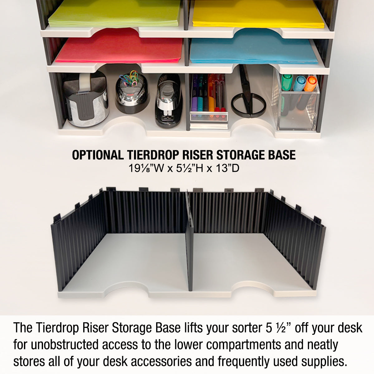 6-Tier Desktop Organizer with 2 Drawers - Modular Letter Tray Sorter for Files, Documents & Office Supplies | Compact Workspace Solution for Home & Office Organization | Perfect for Desks, Countertops & Small Spaces
