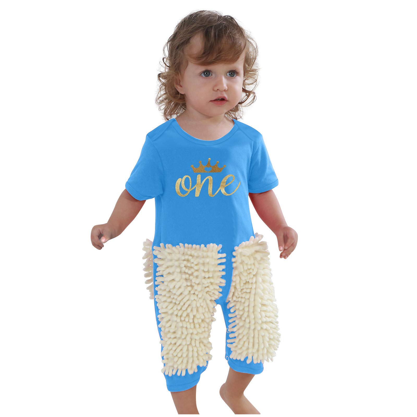 Newborn Baby Funny Bodysuit Onesies - Cute Letter Mop Romper Jumpsuit for Baby Girls & Boys | Perfect for Crawling, Playtime & Photo Shoots