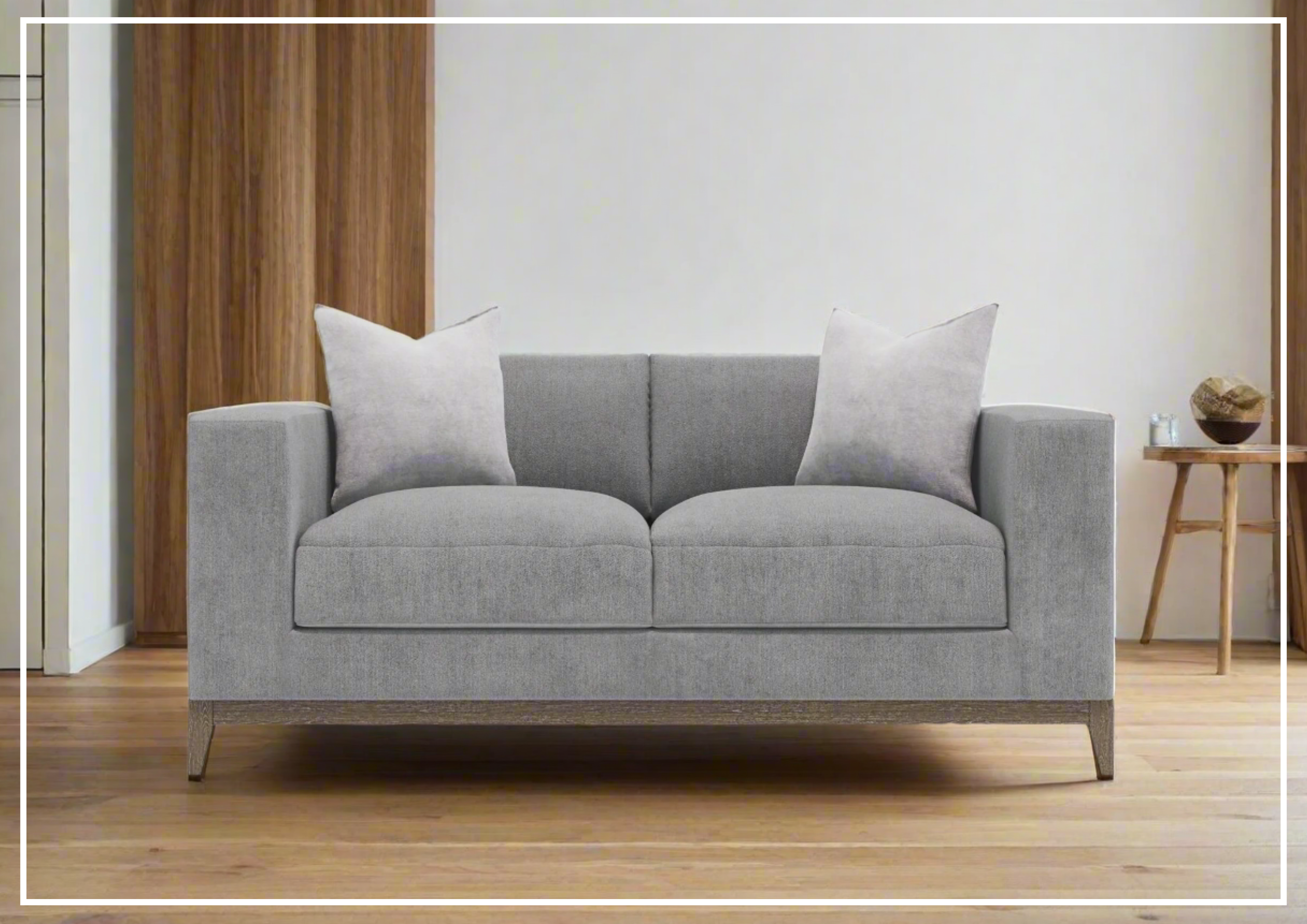 Bernhardt Noel Fabric Loveseat with Track Arms - Comfortable Small Sofa for Living Room, Bedroom & Office | Perfect for Couples, Small Spaces & Cozy Seating