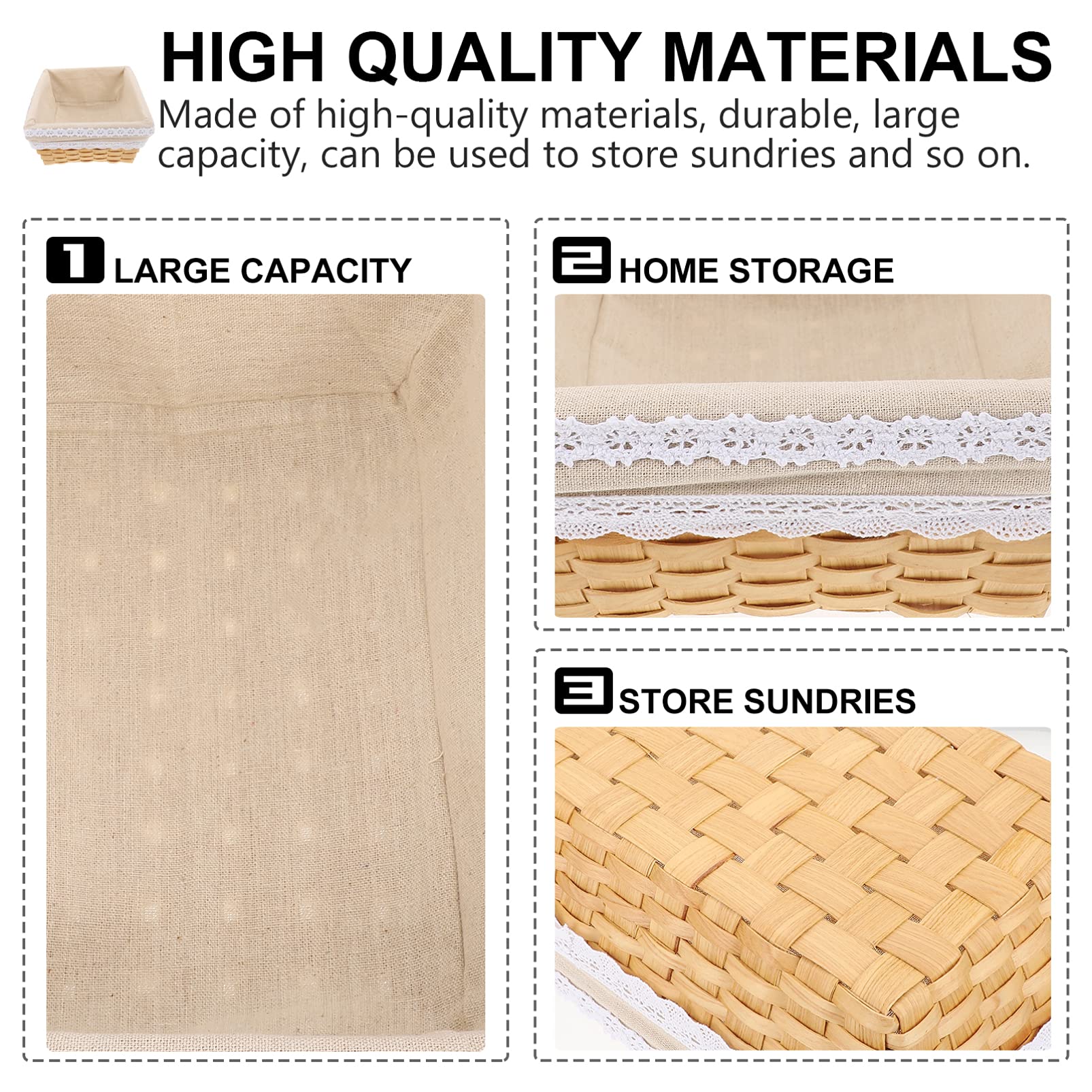 HEALLILY 1-Piece Seagrass Storage Basket - Decorative Tray for Makeup, Dining Room, Vegetables & Picnic | Small Object Organizer | Rattan Woven Container for Home & Office Organization