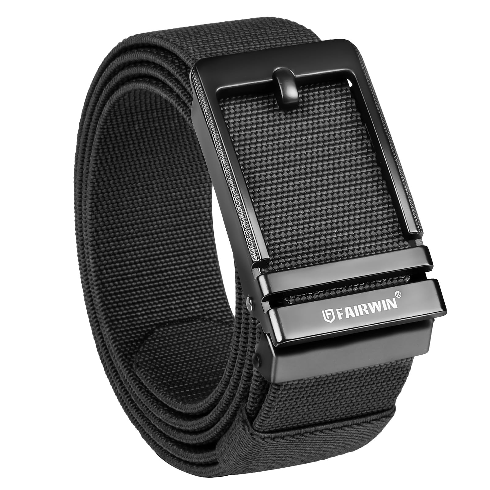 **FAIRWIN Men's Adjustable Ratchet Belt - Nylon Web Casual & Dress Belt for Jeans, Shorts & Golf - Perfect for Work, Travel & Outdoor Activities**