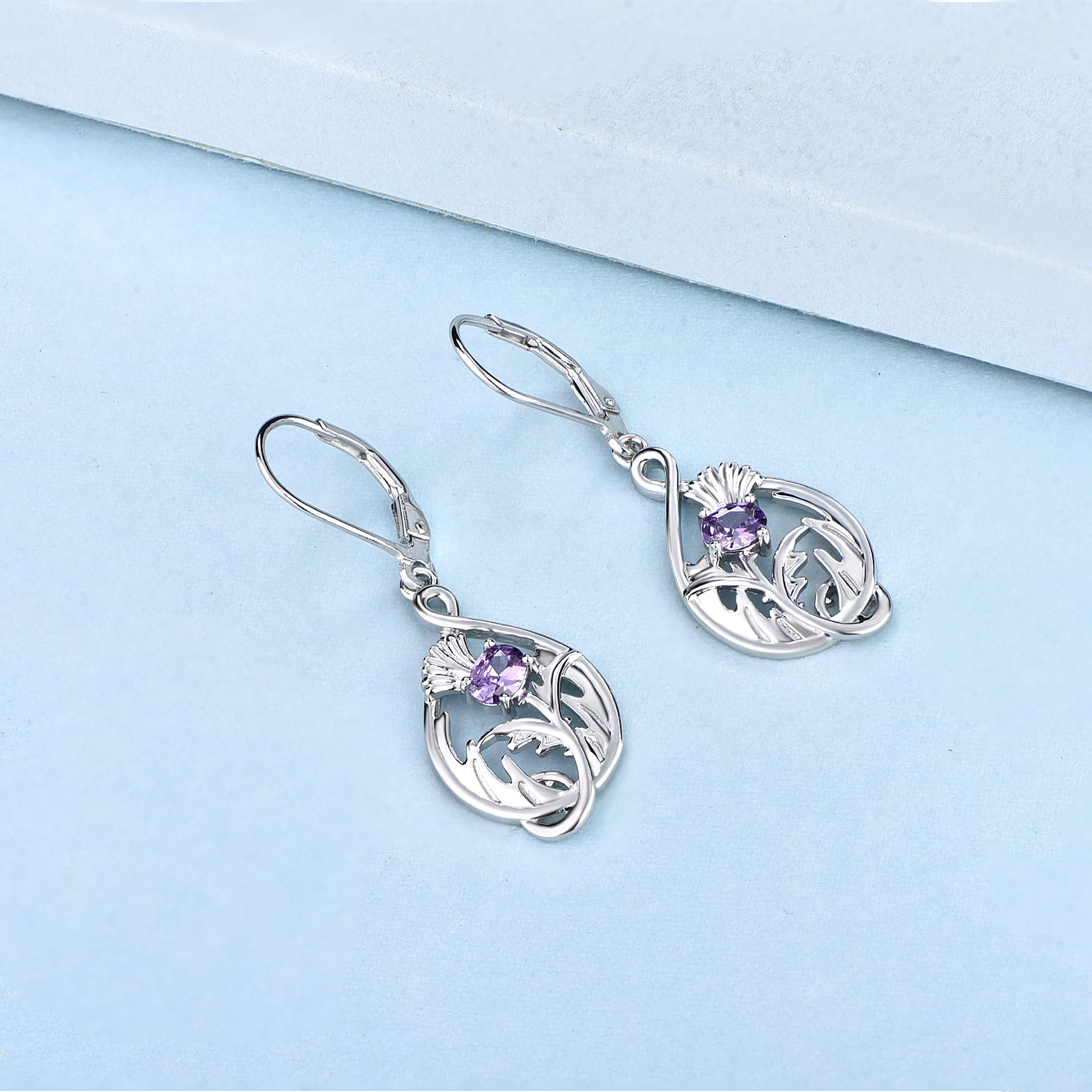 Scottish Thistle Earrings 925 Sterling Silver - Outlander Jewelry for Women, Perfect for Weddings & Parties