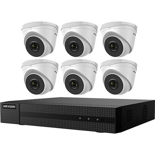 EKI-Q82T46 8-Channel 4MP NVR Security System with 2TB HDD & 6 x 4MP Night Vision Turret Cameras (2.8mm Lens) - Complete Surveillance Kit for Home & Business Security