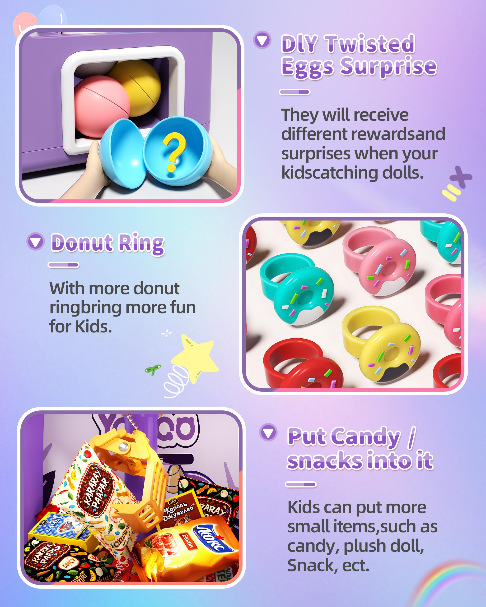 Mini Claw Machine for Kids - Electronic Vending Game with 30 Prizes, Coins & Music - Fun Prize Dispenser Toy for Boys & Girls - Perfect for Birthday Parties, Arcades & Family Game Nights