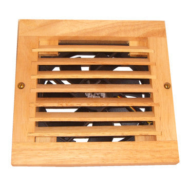 High Performance CabCool1201 Single 120mm PC Fan Cooling Kit with Custom Wood Grill & Thermal Controller - Perfect for Gaming Rigs, Home Theater PCs, and Computer Case Airflow Optimization