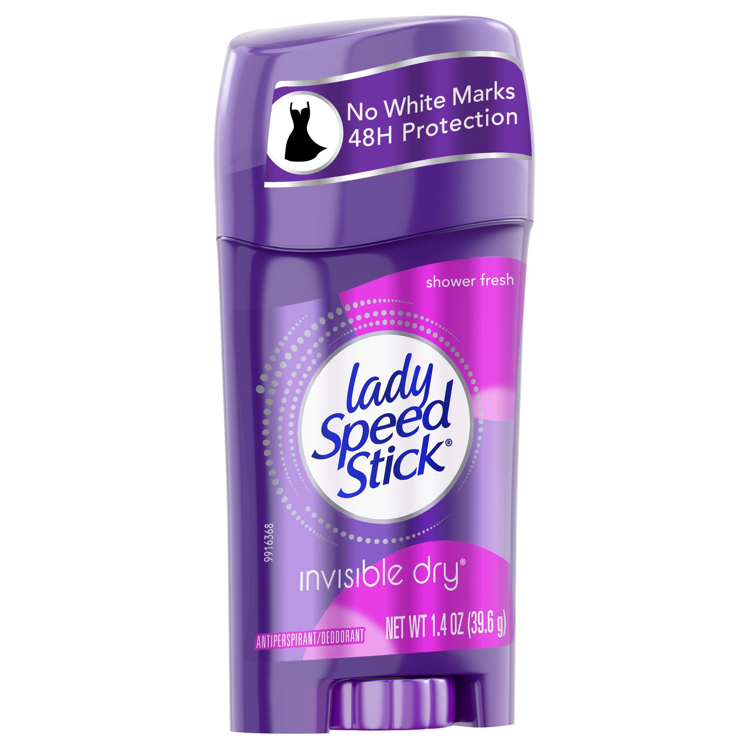 Lady Speed Stick Mennen Invisible Dry Shower Fresh Antiperspirant Deodorant for Women - 1.4oz (39.6g) Stick - Long-Lasting Protection for Active Lifestyles & Everyday Freshness