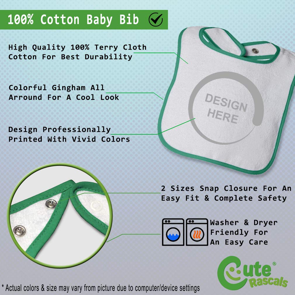 Soft Cotton Baby Bibs & Burp Cloths Set - Ladybug & June Bug Design for Toddler Boys & Girls (White & Green) - Perfect for Feeding Time & Messy Play