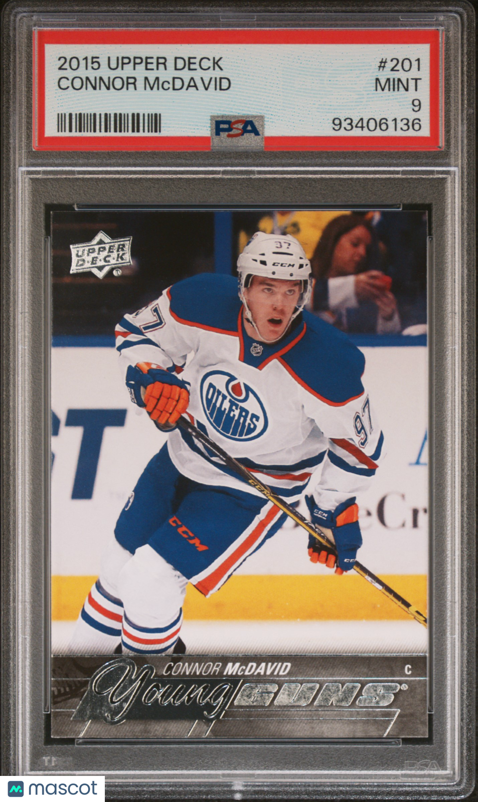 2015 Upper Deck Series One Connor McDavid Young Guns #201 PSA 9 Hockey Card - Perfect for Collectors, Investors & Sports Memorabilia Enthusiasts