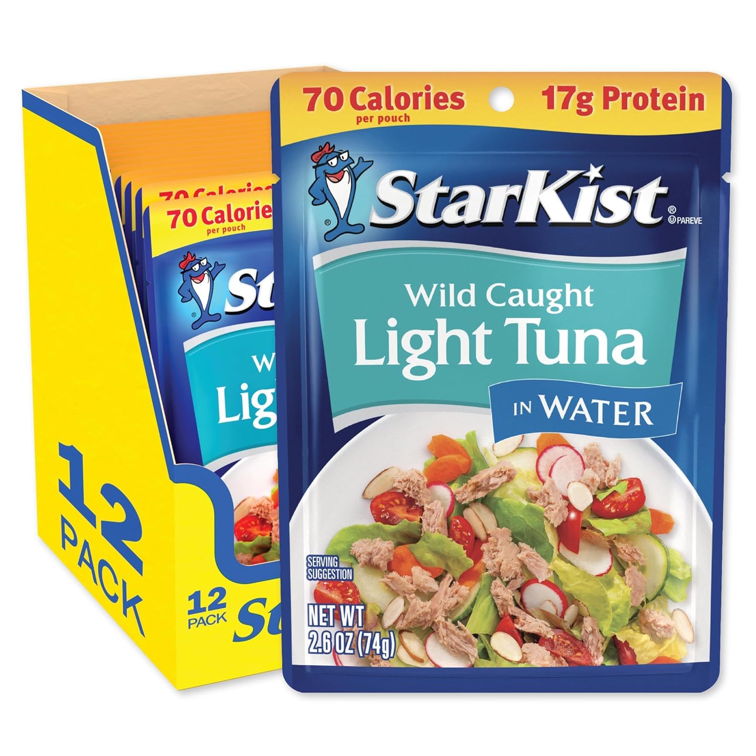 StarKist Chunk Light Tuna in Water, 2.6 Oz (Pack of 12) - Healthy Protein Source for Salads, Sandwiches & Quick Meals | Shelf-Stable Pantry Essential