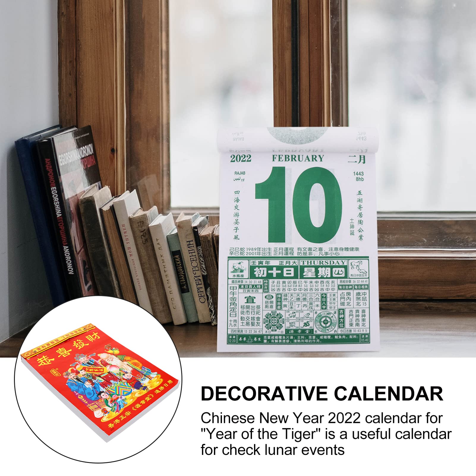 2022 Chinese New Year Wall Calendar - Year of The Tiger Calendar with Daily & Monthly Planner | Feng Shui Office Decor, Home Decoration & Gift for Lunar New Year | Perfect for Office, Living Room, Bedroom & Study Room