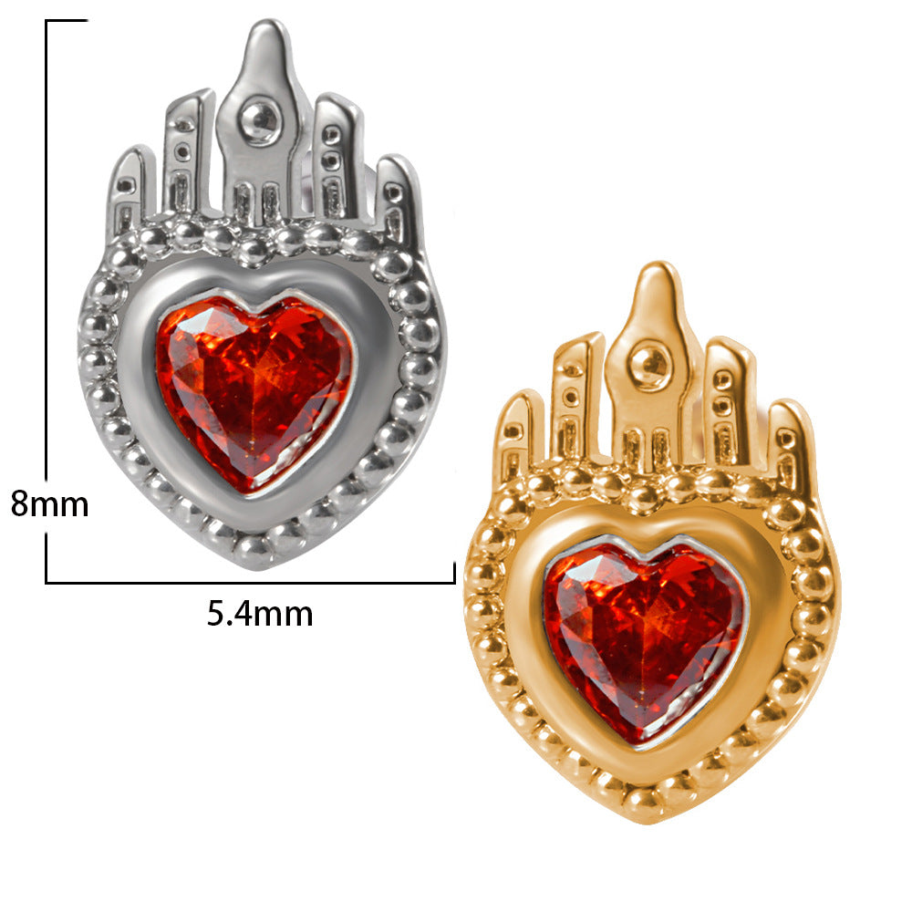 20G Cartilage Heart Stud Evil Eye Cross Helix Daith Earrings for Women | Hypoallergenic Stainless Steel Body Jewelry | Perfect for Piercing, Gifts & Everyday Wear - HSPJ889