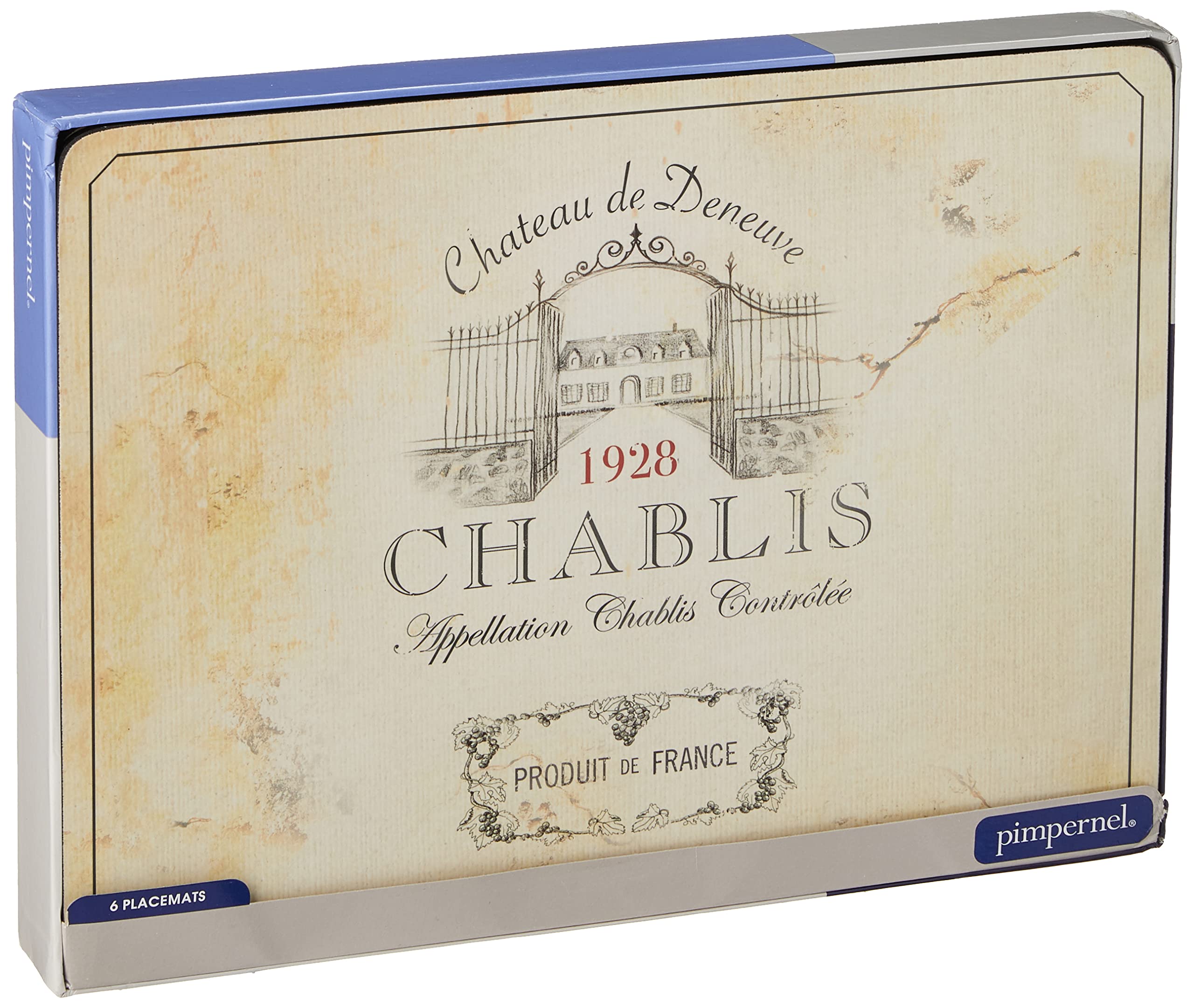 Pimpernel Vin de France Placemats Set of 6 - Elegant French Wine-Themed Table Mats for Dining & Entertaining
