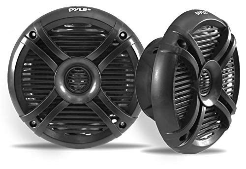 Pyle PLMRX68LEB 6.5 Inch 500 Watt Marine Boat LED Light Black Waterproof Speakers - 4 Pack for Boats, Yachts, and Outdoor Marine Audio System