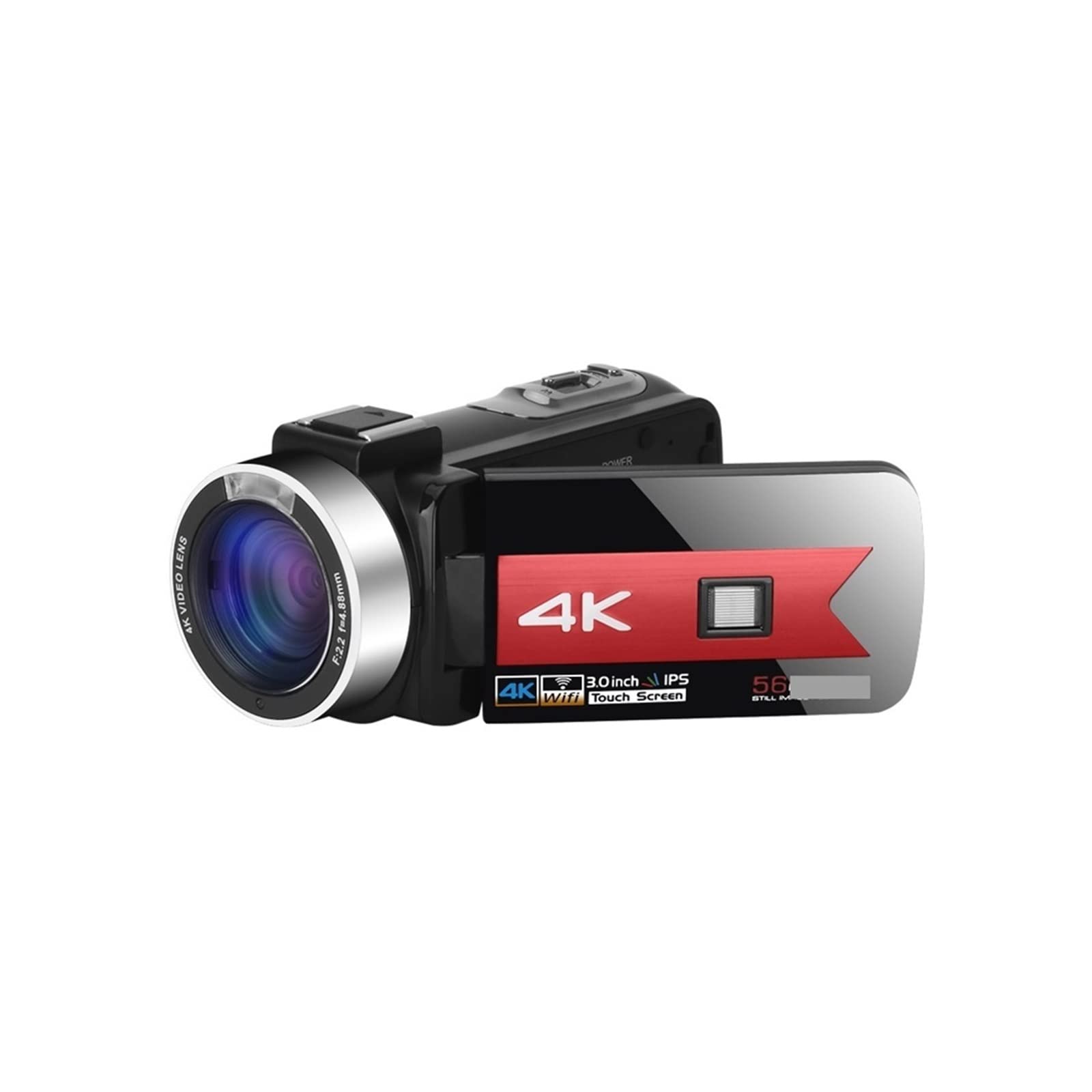 BODORME 4K Camcorder with 56MP & Night Vision - Live Streaming Webcam for Vlogging, Photography, YouTube Videos (No SD Card, NA-U800-LT) - Perfect for Travel, Events & Home Recording