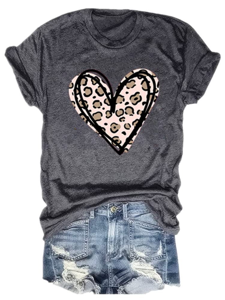 Valentine's Day Shirts for Women - Retro Candy Heart Printed Short Sleeve Casual Graphic Tee Tops - Perfect for Date Night, Galentine's Party & Casual Wear