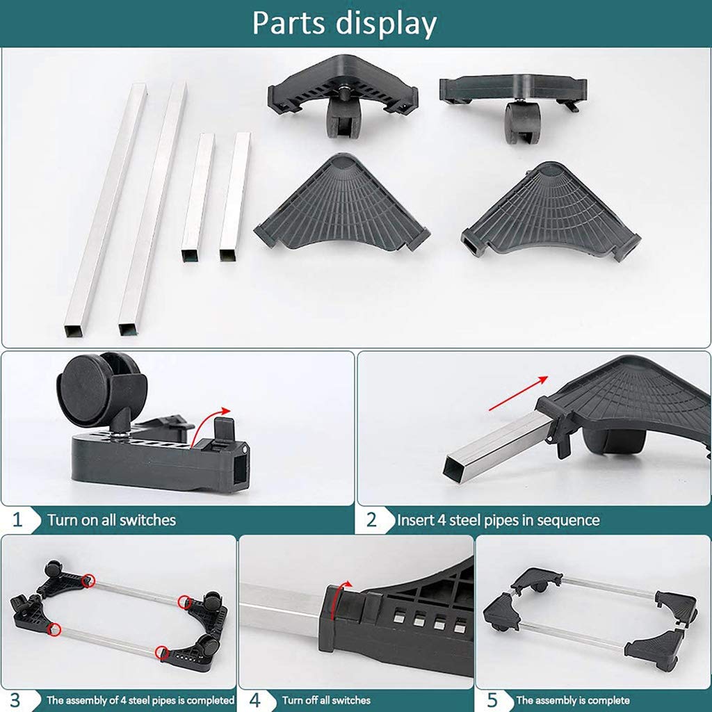 Limtula Adjustable Black ABS PC CPU Stand Holder - Tower Case Computer Stand Cart for Home & Office Desktop Setup