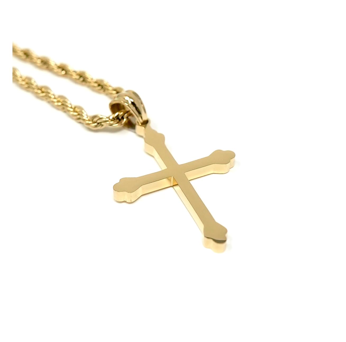 18K Gold Cross Necklace for Men & Women - Baptism Gift Jewelry for Daily Wear & Special Occasions