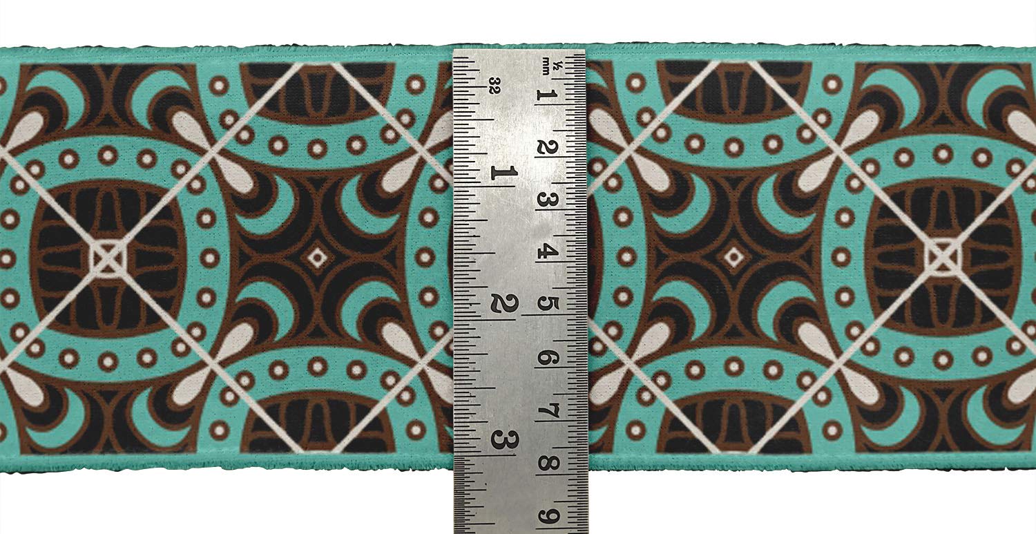 Indian Beautiful Art Black Floral Ethnic Printed Ribbon Trim - 9 Yard Dupion Fabric Lace for Crafts, Sewing & DIY Accessories (3 Inch Width) - Perfect for Dressmaking, Home Decor & Gift Wrapping