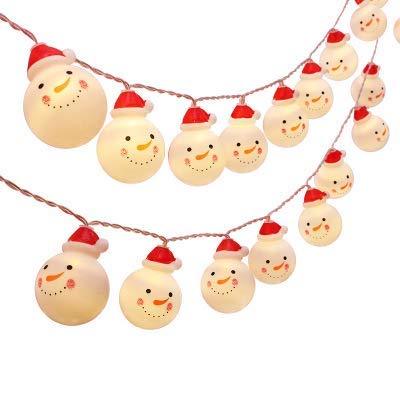 Christmas LED String Lights - Snowman & Starry Bulbs for Tree & Party Decor