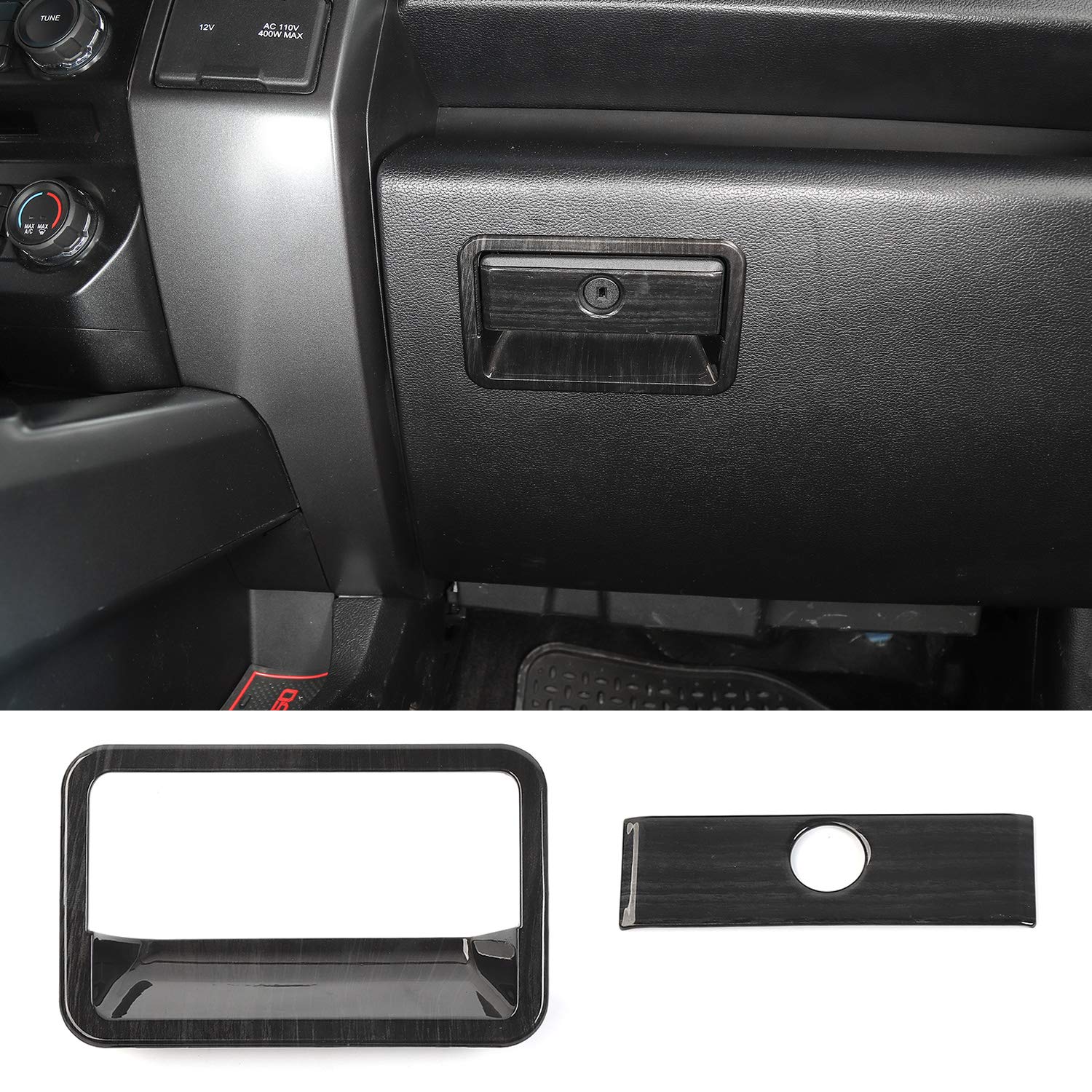 Ford F150 2015-2017 Car Co-Pilot Storage Box | Black Interior Organizer with Handle Cover Trim | Perfect for Road Trips & Daily Commute Accessories