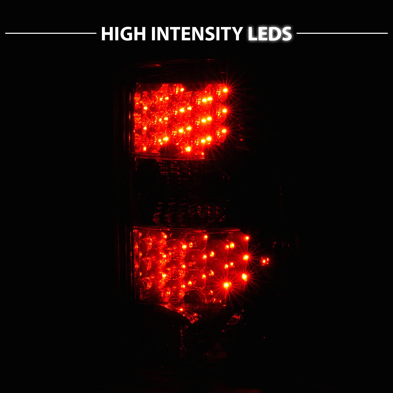 AmeriLite Red LED Brake Tail Lights Replacement for 2000-2006 Chevy Tahoe Suburban & GMC Yukon - Left & Right Side Pair - Enhances Visibility & Safety for Night Driving and Off-Road Adventures