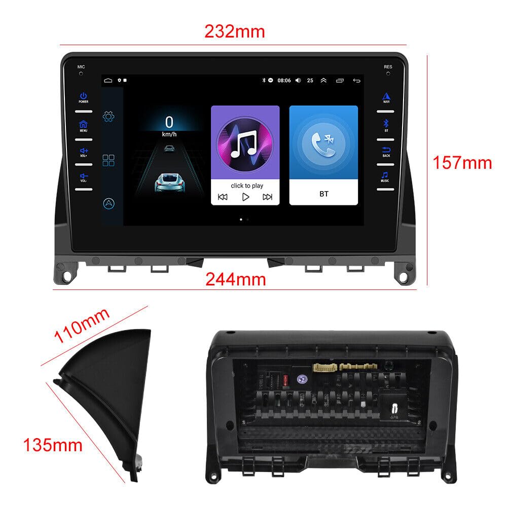 **8 Inch Android 13.0 Car Stereo for Mercedes-Benz W204 (2006-2011) – Touch Screen GPS Navigation, Bluetooth, Backup Camera, 2GB RAM + 32GB ROM – Perfect for Upgrading Your Car Audio System**    *(Use Case: Enjoy seamless navigation, hands-free calls, and high-quality music playback while driving your Mercedes-Benz W204 with this advanced Android car stereo.)*
