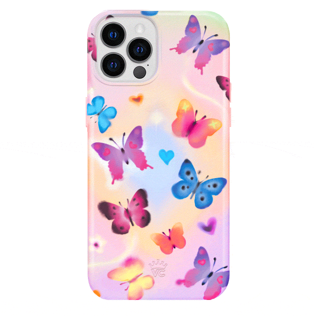 Aura Butterfly iPhone Case - Elegant Floral Design Protective Cover for iPhone 12/13/14/15 Pro Max - Perfect for Everyday Use, Travel & Special Occasions