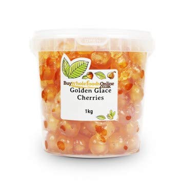 Premium Whole Foods Golden Glace Cherries 1kg (35.2oz) - Sweet Candied Cherries for Baking, Desserts & Cocktail Garnish