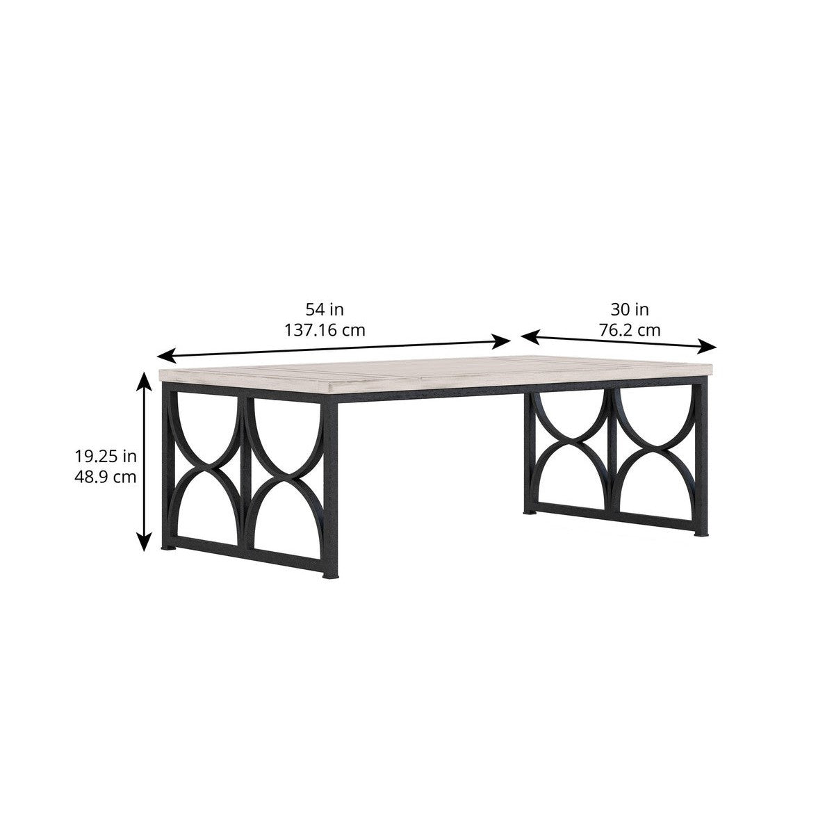 White Alcove Metal Cocktail Table - Modern End Table for Living Room, Patio & Outdoor Decor