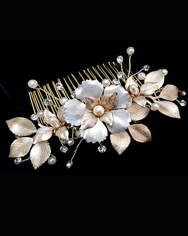 Elegant Bridal Headpiece - Missy Fi Flower Comb by Stephanie Browne | Perfect for Weddings, Prom & Special Occasions