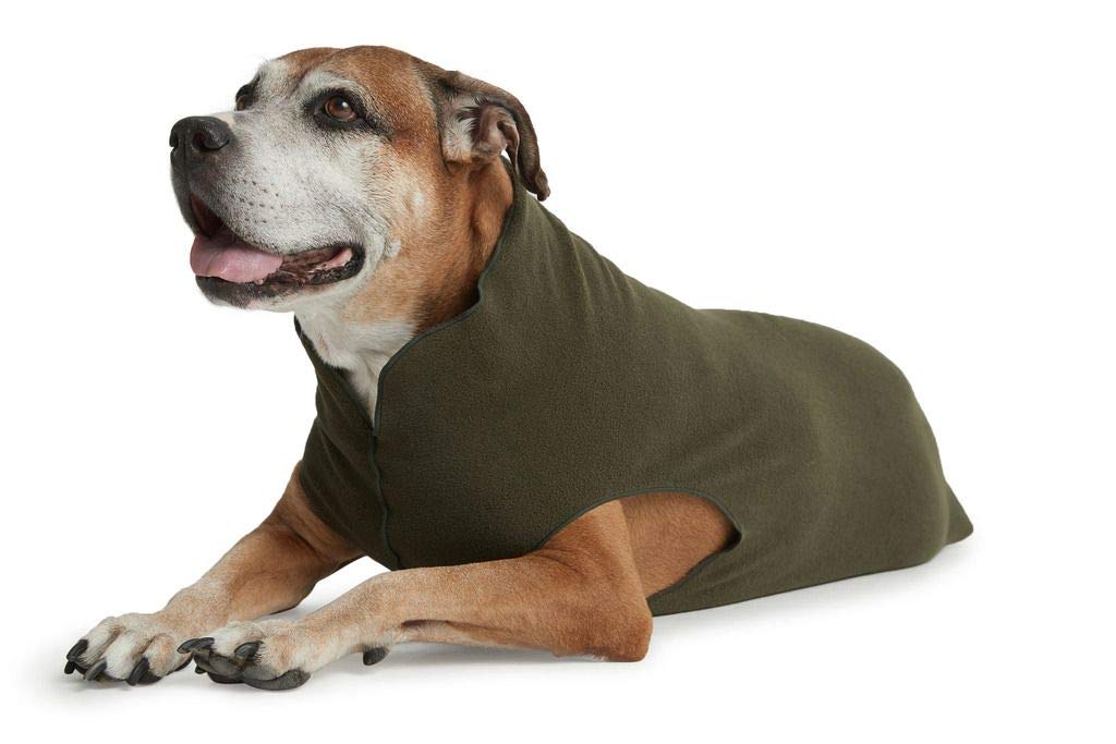 Soft & Cozy Stretch Fleece Dog Sweater Vest - Warm Pullover Jacket for Small, Medium & Large Dogs (3XL, Olive Green) - Perfect for Winter Walks & Outdoor Adventures