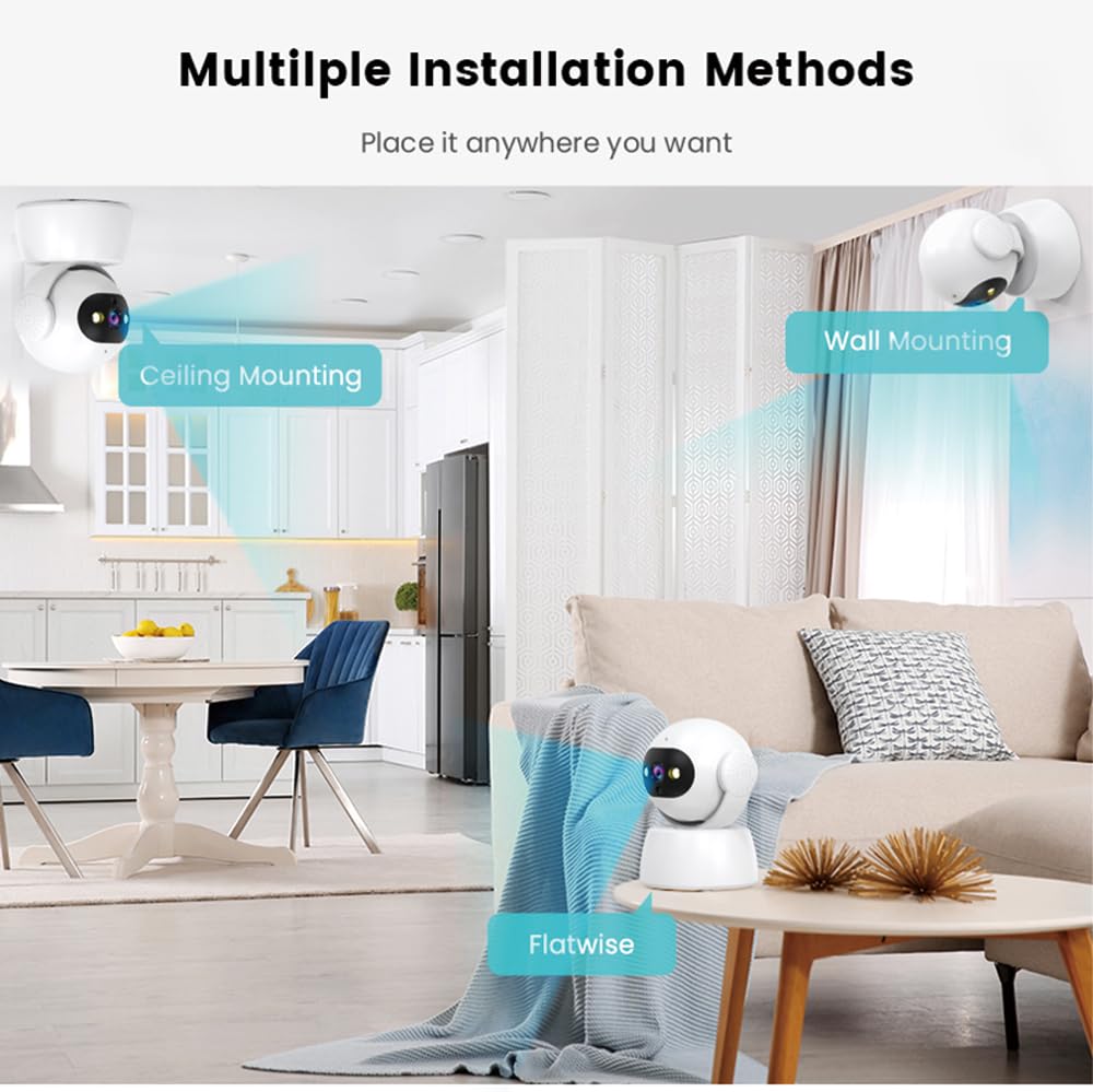 5G/2.4G WiFi Security Camera Indoor - 2K HD Wireless Baby/Pet Monitor with Motion Detection & Two-Way Audio - Works with Alexa & Cloud/SD Storage - Perfect for Home, Nursery & Elderly Care Security