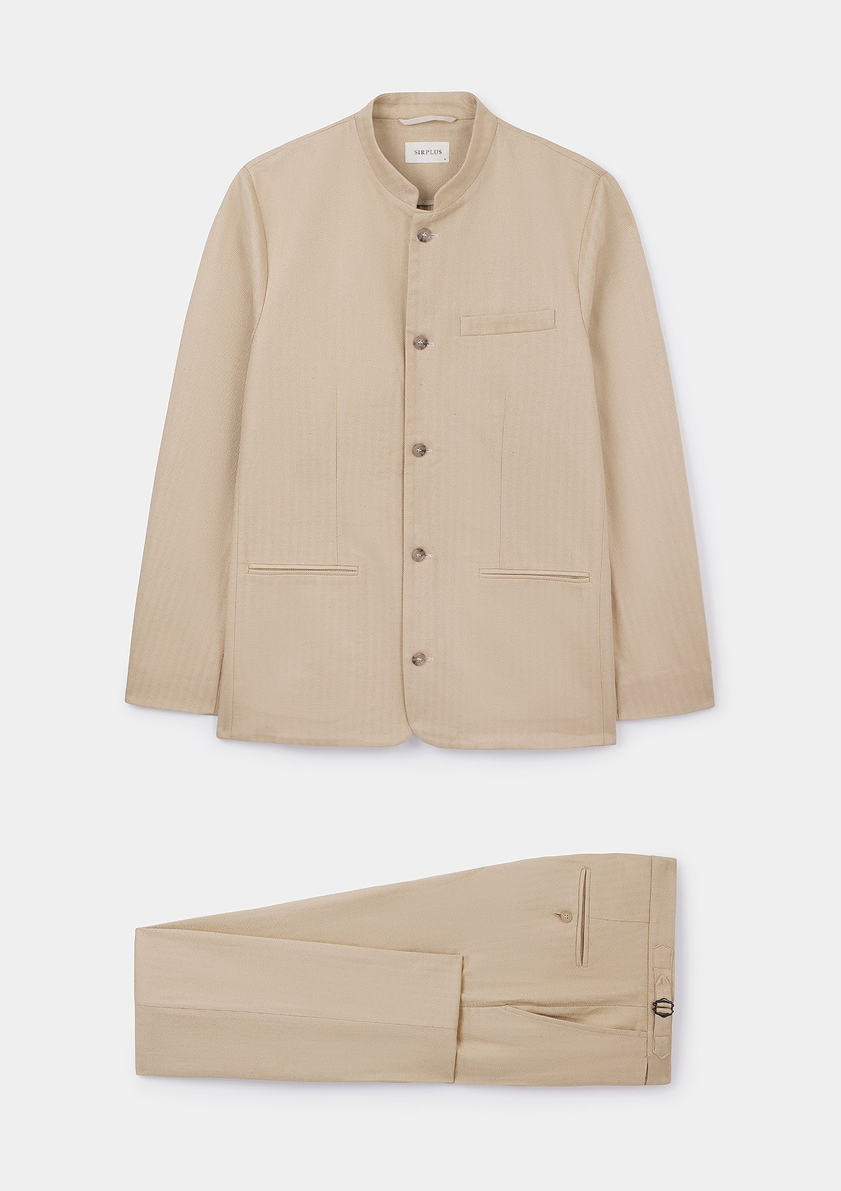 Stylish Sand Herringbone Cotton Linen Nehru Jacket for Men | Breathable & Comfortable Summer Blazer | Perfect for Weddings, Parties & Business Casual Outfits