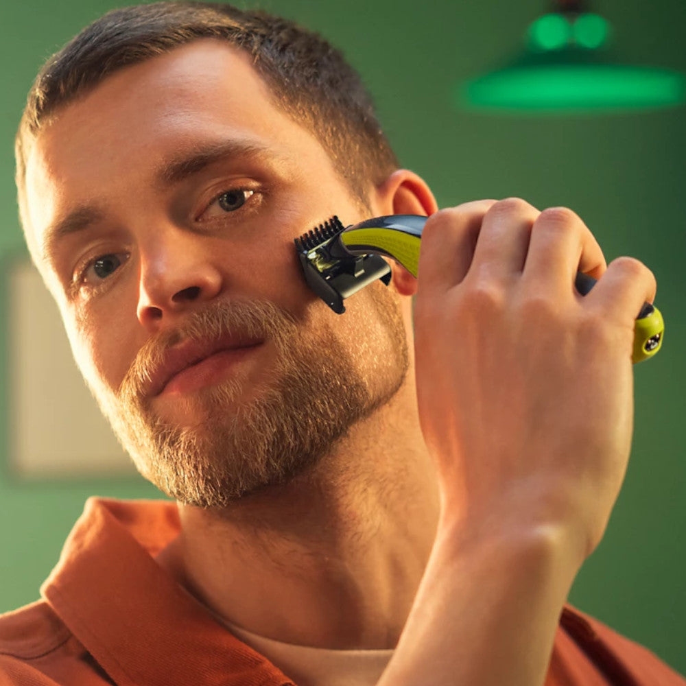 PHILIPS QP2834/60 OneBlade Face & Body Trimmer - Waterproof Electric Shaver for Men's Beard, Body & Pubic Hair Grooming - Perfect for Travel & Daily Use