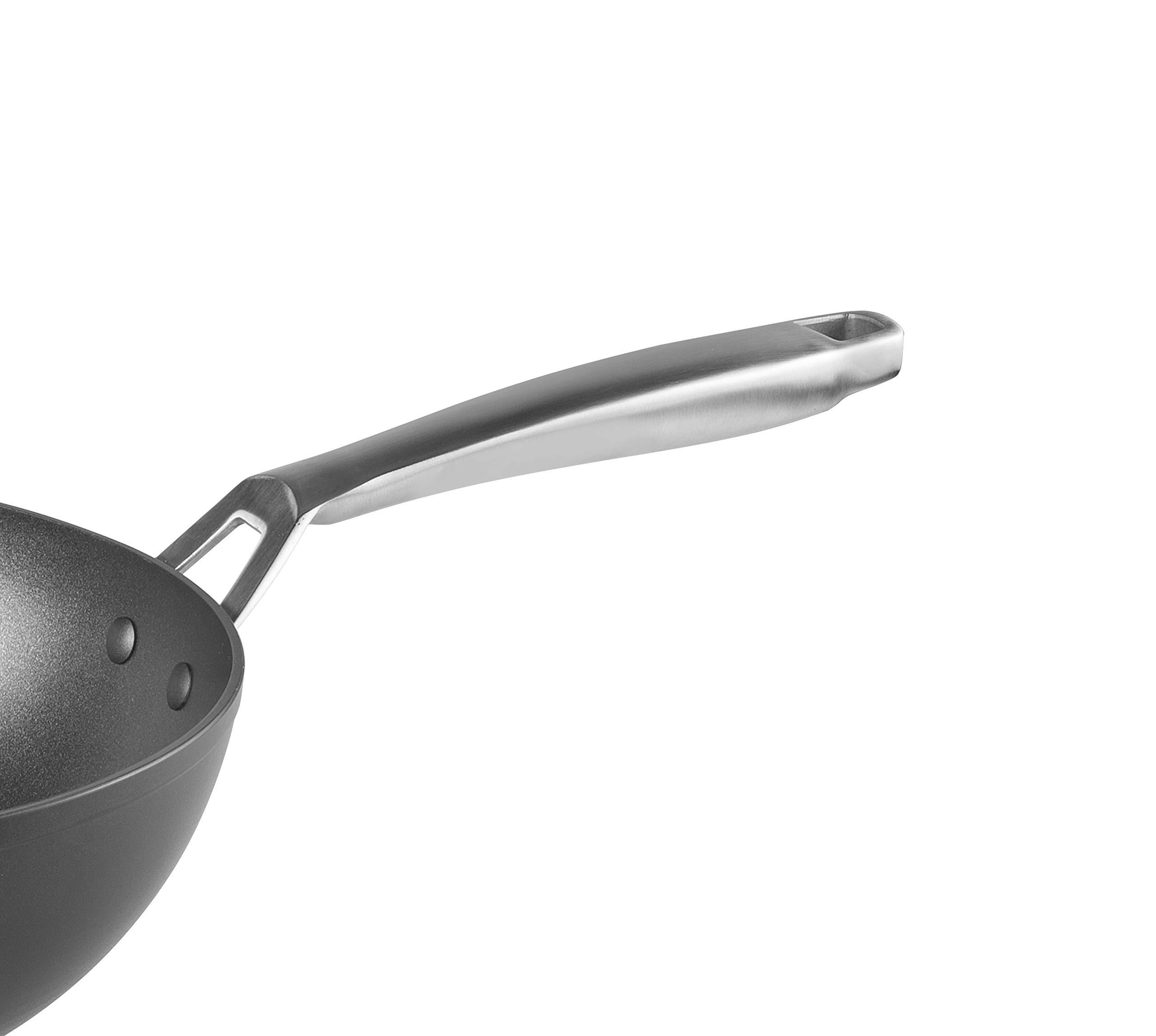 IBILI Titan 30cm Non-Stick Wok Pan - Black Aluminum Stir Fry Pan with Lid - 52 x 52 x 9 cm - Perfect for Asian Cooking, Stir Frying & Home Kitchen Use