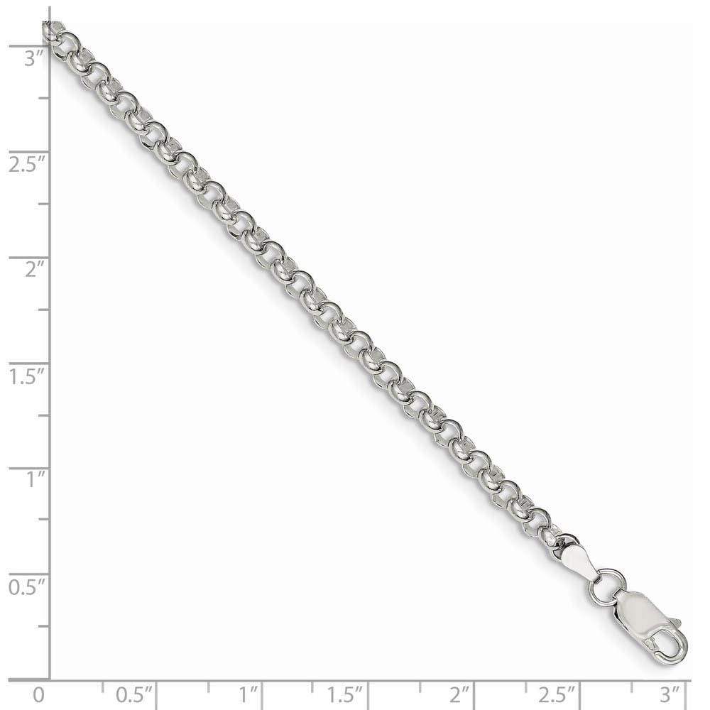 Sterling Silver 4mm Rolo Chain Bracelet - Elegant & Durable for Daily Wear