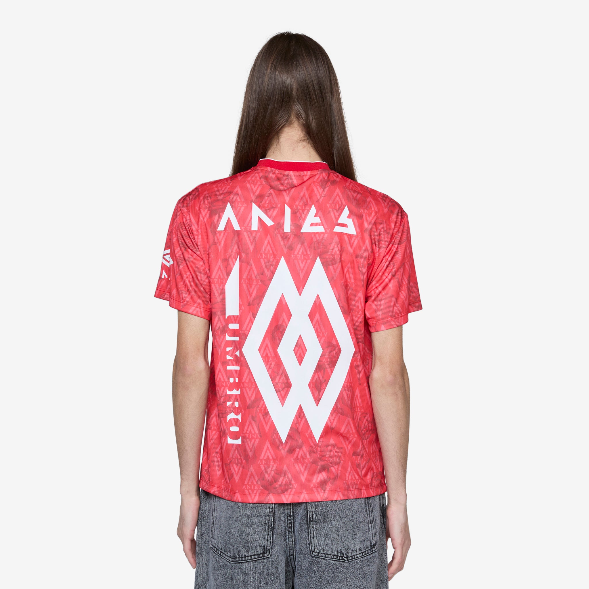 Aries x Roses Red Short Sleeve Football Jersey - Men's Sports T-Shirt for Soccer, Training & Fan Support