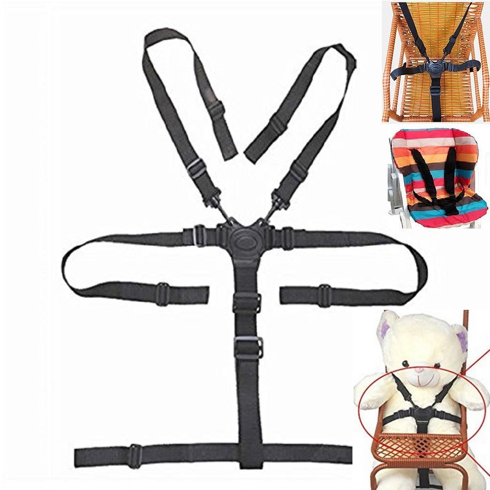 **Baby High Chair Cushion & 5-Point Harness Straps Set – Soft Seat Pad Cover & Safety Straps for Secure Feeding | Ideal for Dining, Travel & Home Use**